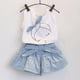thumbnail image 2 of Gibobby Conjunto de ropa para bebé y niño Top Girl Shirt Girls Bow Kids Cute Shorts Set Pattern Grid Clothing Girls OutfitsSet(Blanco, 120), 2 of 5