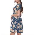thumbnail image 2 of Vsdgher Robe Longue Midi Décontractée pour Femmes Été 2025 Manches Courtes Col Rond Robe de Plage, 2 of 6