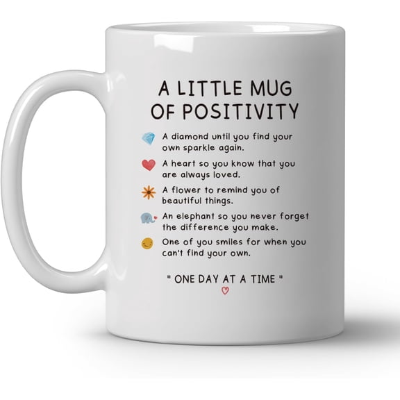 Positive Quotes Coffee Mugs, Inspirational Affirmation Ceramic Coffee Mug, Mental Health Self Love Coffee Cup for Women Teacher Therapy Counsel Office, 11oz Ceramic Cup White