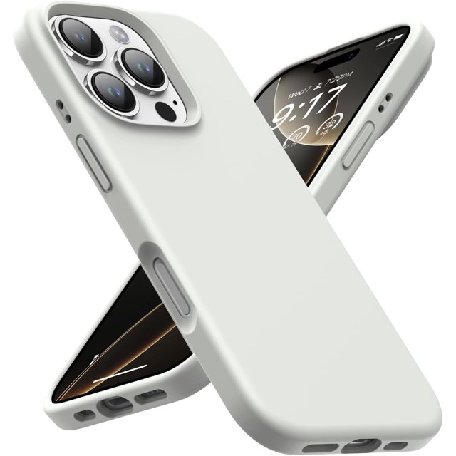 KOMI Designed for iPhone 16 Pro Shockproof Liquid Silicone Protective Phone Case, White