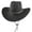 Black, variant on Cowboy Hat,Stylish Cowgirl Hat,Adjustable Safari Hat with Windproof Strap