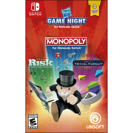 Hasbro Game Night: Monopoly, Risk, Trivial Pursuit, Ubisoft, Nintendo Switch, (Best Single Player Switch Games)