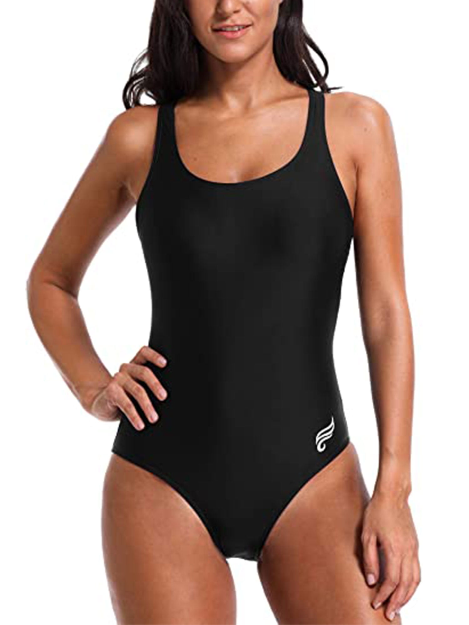 athletic one piece swimsuit with built in bra