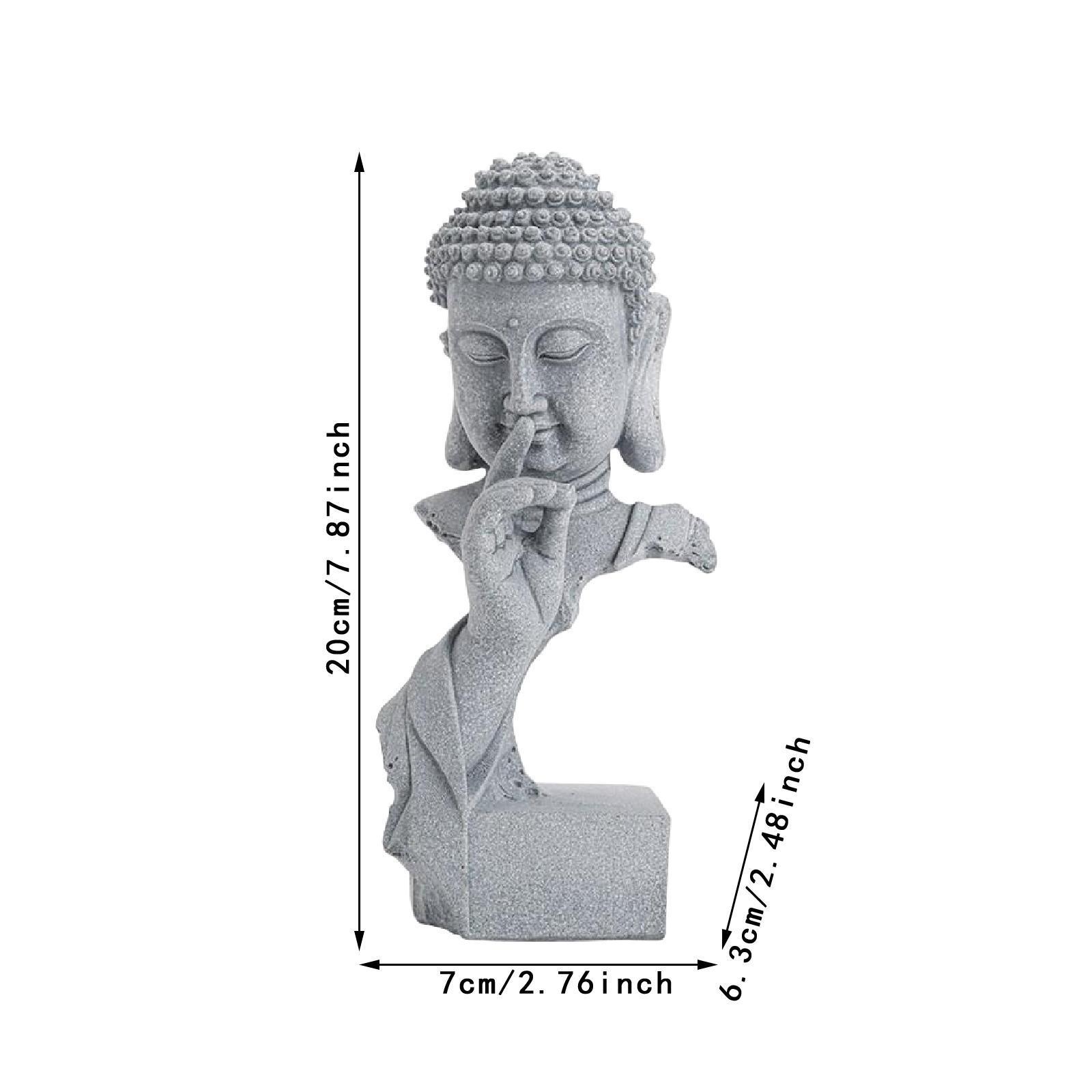 Guan Yin Statue Buddha Sculpture Resin Craft Artwork for Meditation Living Room Indoor Garden Decor