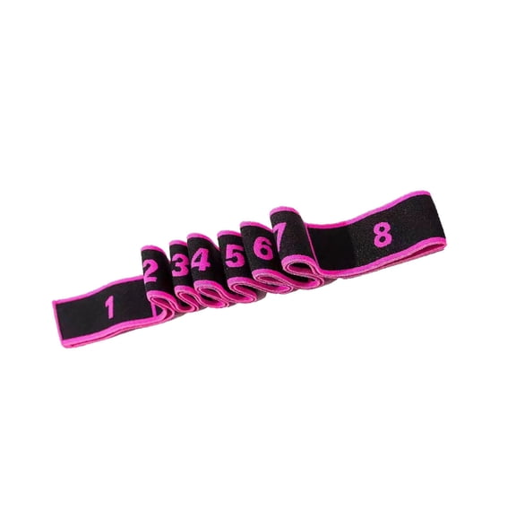 8-Segment Yoga Stretch Band Elastic Exercise Resistance Bands for Flexibility Workout Pilates Home Gym Fitness Training Strap Physical Therapy Rehab Mobility Aid Strengthening Toning Equipment