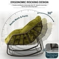 thumbnail image 6 of Egg Shape Wicker Rocking Chair Thick Cushion Modern Lounger for Balcony and Garden Comfy Rocking Chair for Indoor and Outdoor Relaxation, 6 of 11