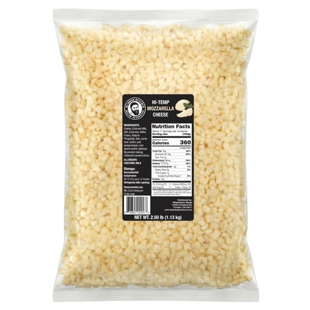 The Bearded Butchers High-Temp Mozzarella Cheese 2.5 lb Bag – Diced Cubes, Non-Melting Cheese for Meat