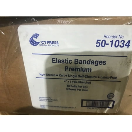 50-1034 Cypress Medical Bandage Prem Elastic 4"X5YD NS LF CS/50