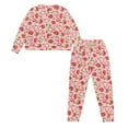 thumbnail image 5 of SCRAWLGOD Strawberry Women's Pjs Sets for Women Long Sleeve Pajamas with Pockets Drawstring Jogger Pajama Sets for Women 2 Piece Soft Women Sleepwear Size L, 5 of 7