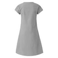 thumbnail image 7 of ClodeEU Women's Summer Dress， V-Neck Short Sleeve Solid Color Short Sleeved Dress Gray,Womens Plus L, 7 of 7