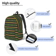 thumbnail image 4 of Naloa Carnival Mardi Gras Canvas Backpack for Men Women Rucksack Casual Travel Daypack College Tote Satchel Bookbag for Teens-Small, 4 of 7