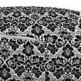 thumbnail image 3 of Victorian Pouf Cover with Zipper, Antique Design with Botanic Plant Details Swirls and Flowers Print, Soft Decorative Fabric Unstuffed Case, 30" W X 17.3" L, Black and White, by Ambesonne, 3 of 5