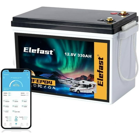 12V 330AH Lifepo4 Battery, Big Capacity Lithium RV Battery With Bluetooth and 200A BMS,Up to 8000 Deep Cycle.Perfect for RV,Solar Energy,Off-Grid System