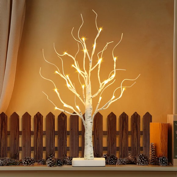 Batería con temporizador LED EAMBRITE de abedul artificial de 56 cm
