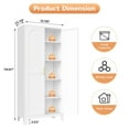 thumbnail image 6 of LIZEVINC 71.2in Pantry Cabinet, Metal Shapely Doors Cabinet with Doors and Adjustable Shelves, Food Pantry Cabinet for Kitchen,Dinning Room- Assembly Required(White), 6 of 13