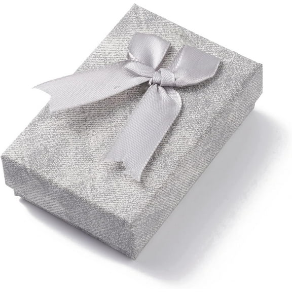 5pcs 5Pcs Rectangle Cardboard Jewelry Boxes Jewelry Boxes with Ribbon Bowknot and Sponge Rectangle Light Grey Gift Boxes for Necklace Earring Bracelet Storage Valentine's Day Elegant Gifts
