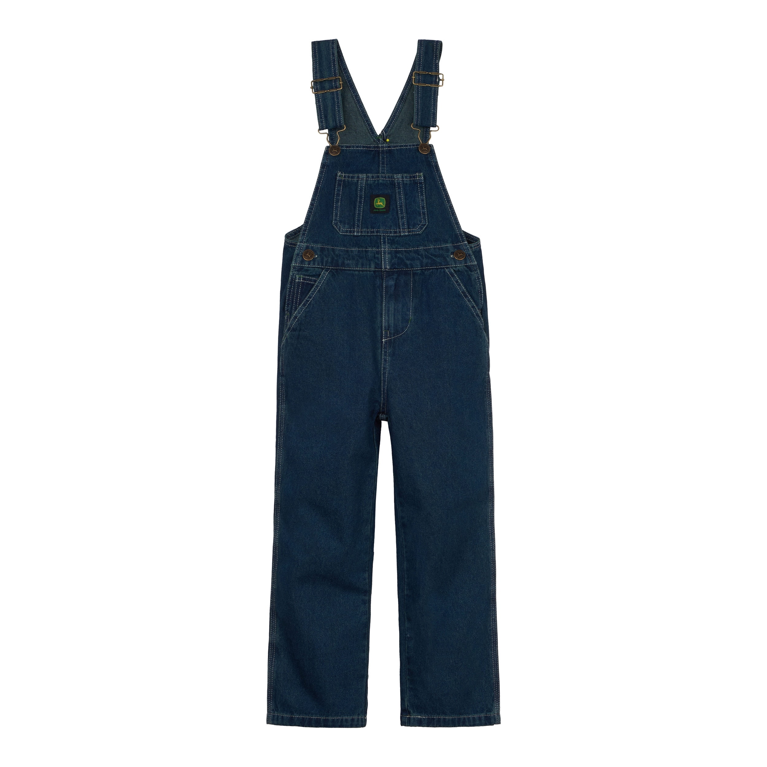 John Deere ネイビーオーバーオール John Deere, Denim Square Neck Bib Overalls, Toddler to Little Kid