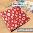 thumbnail image 4 of FORMRS 3 Ring Photo Album 4"x6" Self Adhesive Large Capacity PU Leather Cover, Orange Christmas Ornaments Pattern, 4 of 8
