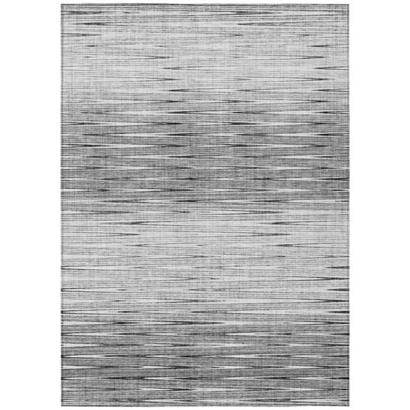 HomeRoots 587414 9 x 12 ft. Abstract Washable Indoor & Outdoor Rectangle Area Rug, Gray & Charcoal