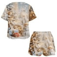 thumbnail image 3 of Christmas Snowmen Print Women'S Pajamas Set Summer Sleepwear Sets 2 Piece Lounge Set, 3 of 7