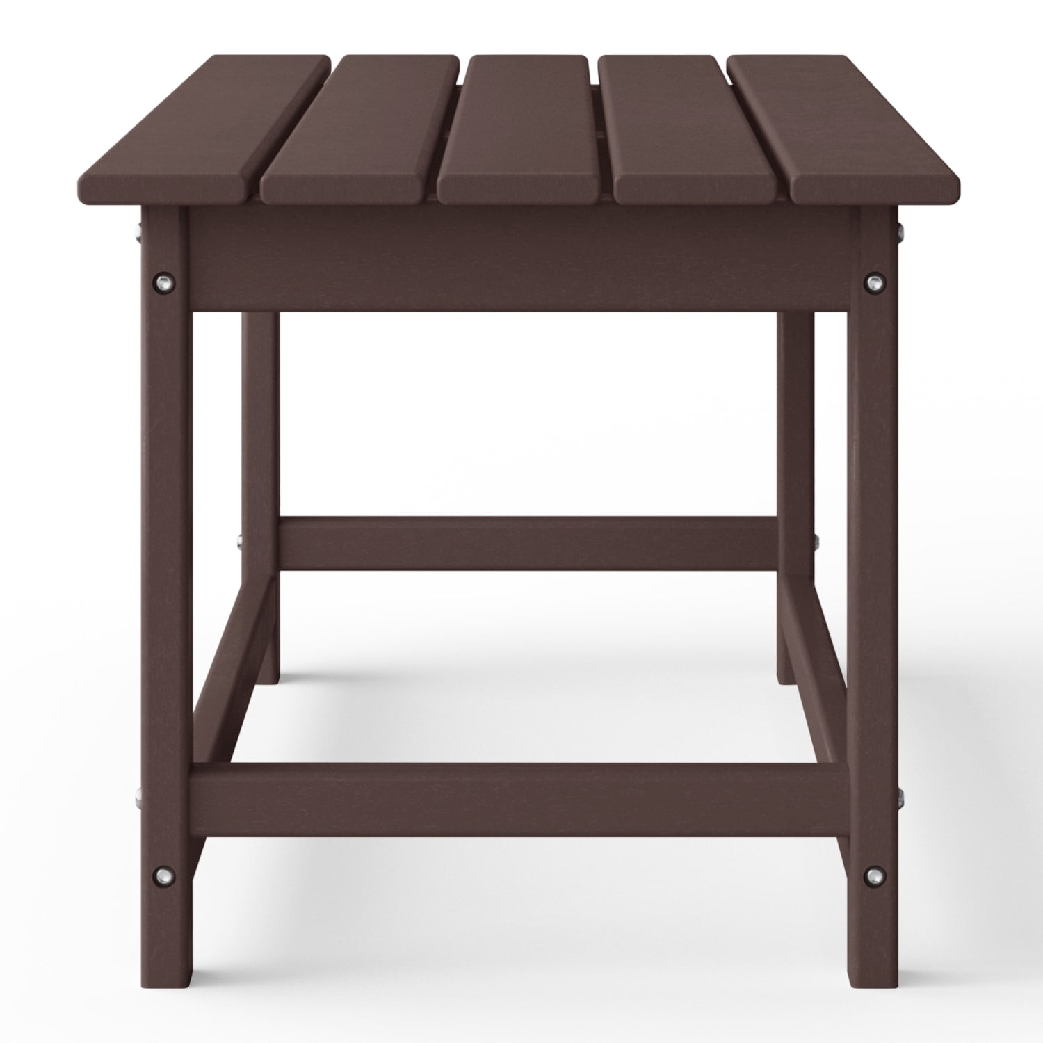 WestinTrends Malibu Patio Outdoor Coffee Table – 35" All-Weather Poly Lumber Adirondack Porch Table, Dark Brown