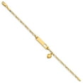 thumbnail image 2 of 14k 6in Engraveable Figaro Link w/Dangling Heart Baby/Child ID Bracelet in 14k Yellow Gold, 2 of 3