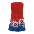 thumbnail image 6 of 4th of July Womens Spring Dresses Beach Vacation Adjustable Sun Dress Spaghetti Strap Sleeveless Square Neck Short Dress Wine XL, 6 of 6