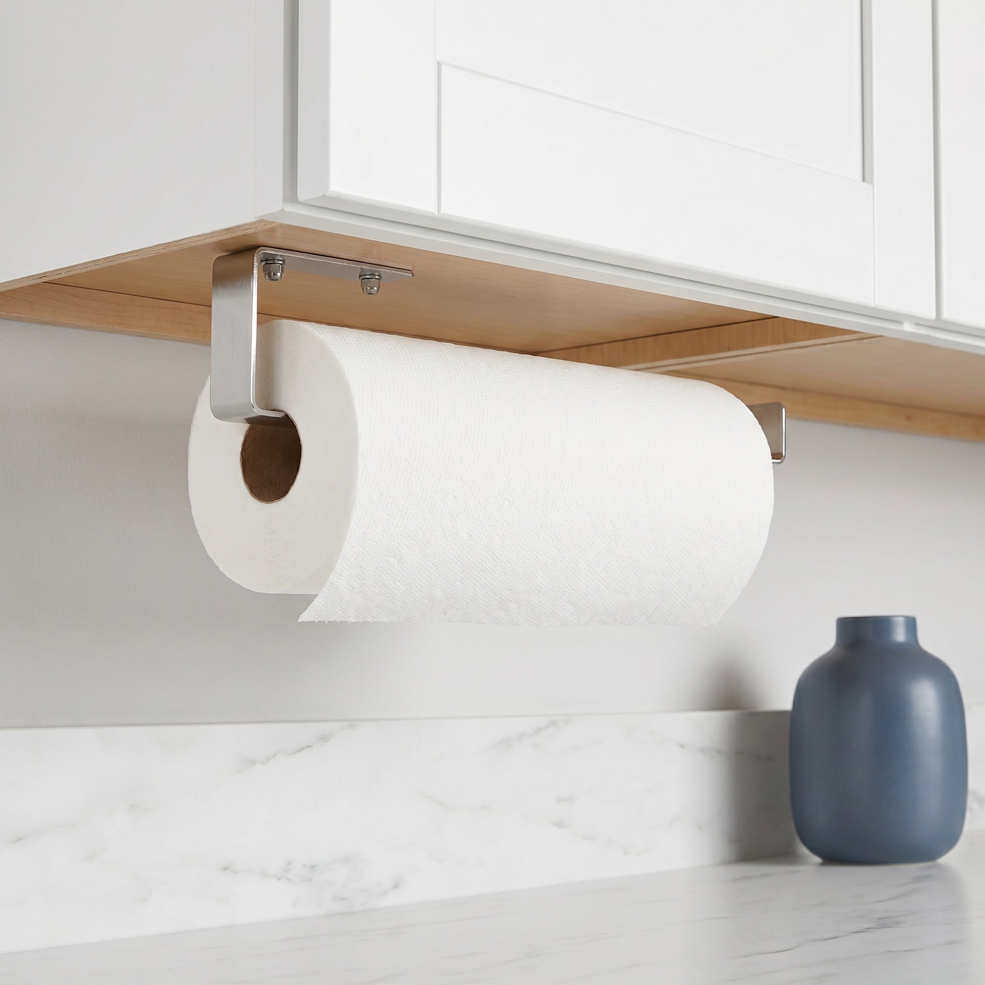 Unique Bargains Stainless Steel Wall Mount Paper Towel Holder Silver 8.3x0.8inch