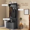 thumbnail image 3 of HOMCOM 3-In-1 Entryway Hall Tree with Storage Bench, Coat Rack with Four Hooks, and Shoe Storage, Black, 3 of 9