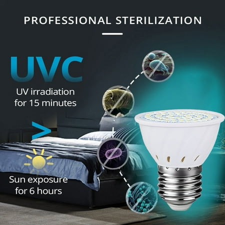 

Hxoliqit Led Bulb UVC Lamp Light Bulb E27 72LED White