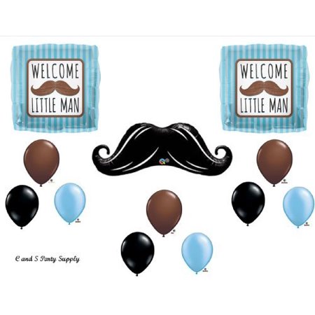 Welcome Little Man Mustache Baby Shower Balloons Decorations