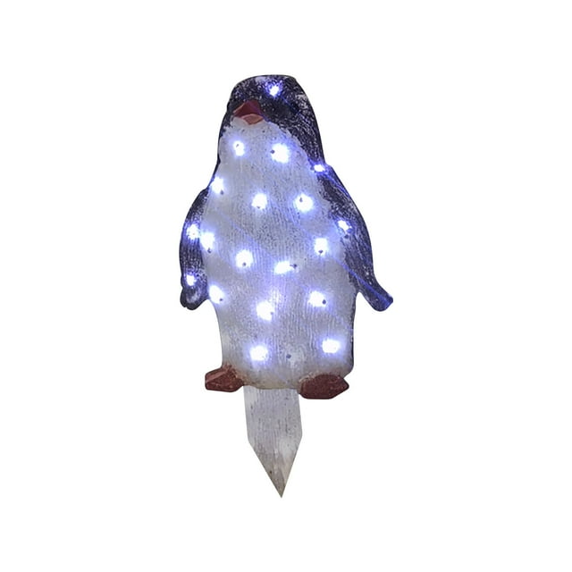 Luminous Penguin Christmas Outdoor Courtyard Decoration, Luminous Penguin with Battery Luminous Outdoor Decoration, Artificial Pre Luminous Christmas Decoration Penguin Led Light