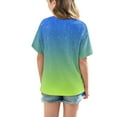 thumbnail image 4 of DecSea T-Shirt à Manches Courtes pour Filles, Été, Dégradé, Col Rond, Décontracté, Basique, 5-14 Ans, 4 of 8