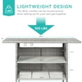 thumbnail image 4 of Best Choice Products Outdoor Patio Wicker Bar Counter Table w/ 2 Steel Shelves, 2 Sets of Rails - Gray, 4 of 7