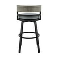 thumbnail image 5 of Armen Living Encinitas Outdoor Patio Swivel Bar Stool in Aluminum and Wicker with Grey Cushions, 5 of 12