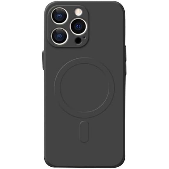 Magnetic Series Designed for iPhone Case,[Compatible with MagSafe][Military Drop&Camera Lens Protection],Liquid Silicone Soft Microfiber Lining Shockproof Cover (Black,iPhone 12 Pro)