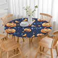 thumbnail image 3 of Bat Pumpkin Halloween Pattern Round Fitted Tablecloth with Elastic Edge,Dining Table Cover Waterproof,Outdoor Round Tablecloth for Camping,Dining,Indoor and Outdoor, 3 of 7
