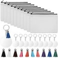 thumbnail image 1 of 10 juegos de bolsa de maquillaje de lona en blanco impresa por transferencia de calor, bolso con cremallera, bolsa de almacenamiento gruesa, bolsa de lona para bolígrafos JM, 1 of 5