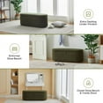 thumbnail image 5 of Comfort Stretch 45x16.5 Inch Green Teddy Storage Ottoman Bench,Oval Footrest with Anti-Slip Legs, 5 of 8