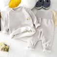 thumbnail image 2 of Kogui Toddler Pajamas for Girls Girls Fleece Lined Thermal Underwear Set Bear Print Long Sleeve Top and High Waist Pants Baby Toddler Pjs 6 12 Months (Grey,6-12 Months), 2 of 7