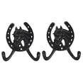 thumbnail image 4 of 2pcs Wall Hook Horse Head and Horseshoe Shape Wall Coat Hanger Bathroom Hook, 4 of 8