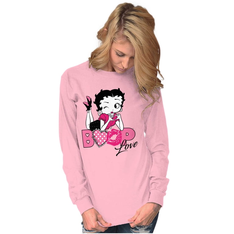 Vintage Betty Boop Cartoon Love Women's Long Sleeve T Shirt Vintage Betty Boop Cartoon Love Women's Long Sleeve T Shirt