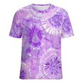 thumbnail image 5 of Colorful Swirls Tie-dye Women's Short Sleeve Tops Casual Blouses T Shirt, 5 of 6