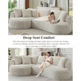 thumbnail image 5 of Oversized Curved L-Shape Sectional Sofa Couch with Chaise, 121" Modern Corduroy Boneless Couches Sofa with Deep Seat for Living Room, No Assembly Required(Cream White, Right Facing Chaise), 5 of 7