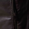 thumbnail image 7 of Maoxin Mens Jackets Men's Lapel Leather Jacket Casual Loose Men's Leather Jacket Solid Color Long Sleeved Hooded Casual Jacket/jacket Brown M, 7 of 7
