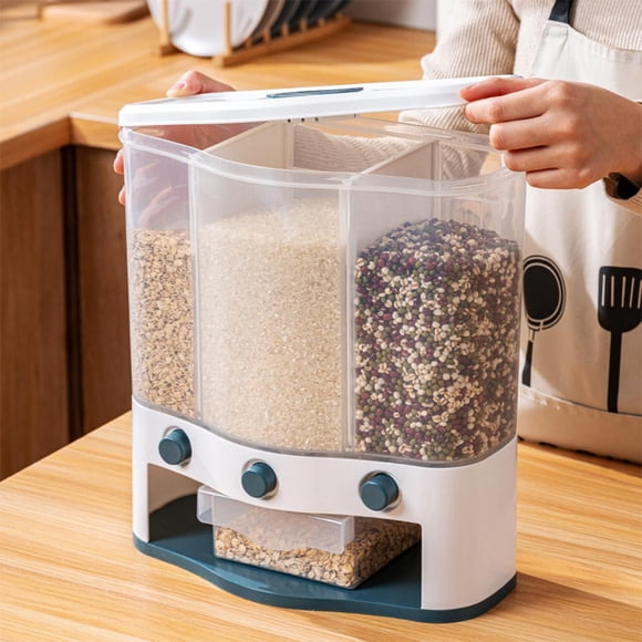 Dispensador de alimentos para alimentos secos perfecl 26 kg 4 particiones móviles Dispensador de cereales