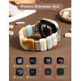 thumbnail image 5 of Wearlizer Natural Stone Beaded Bracelet for Women, Compatible with Versa 4/Versa 3/Sense 2/Sense, Handmade Boho Vintage Elastic Watch Band, Stylish Western Retro Design, 5 of 7