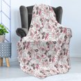 thumbnail image 4 of Vintage Soft Flannel Fleece Throw Blanket, Pastel Floral Blossom Petals Romantic Flourishing, Cozy Plush for Indoor and Outdoor Use, 60" x 80", Pale Pink Warm Taupe, by Ambesonne, 4 of 5