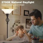 NATYSWAN Floor Lamp for Living Room, 72 Modern Bedroom Standing Lamp with 8W LED Bulb, 3000K Eye Protection Torchiere for Bedroom, Office, Living Room (Red Brown)