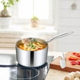 Coliware 1 QT Multi-Ply Clad Stainless Steel Saucepan with Lid for